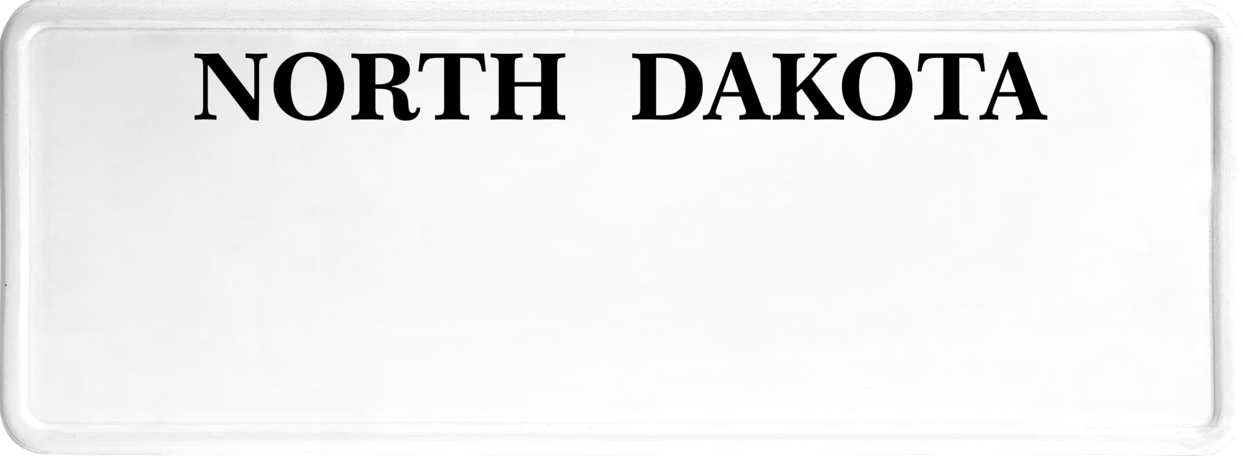 USA license plate North Dakota black text