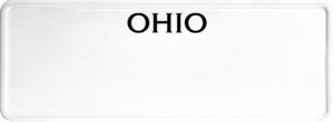 USA license plate Ohio black text