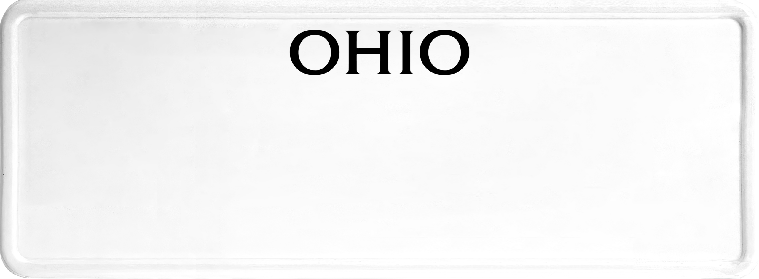 USA license plate Ohio black text