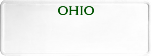 USA license plate Ohio green text
