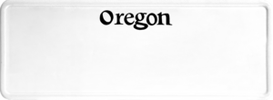 USA license plate Oregon black text