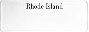 USA license plate Rhode Island black text