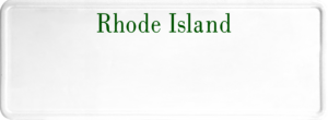USA license plate Rhode Island green text