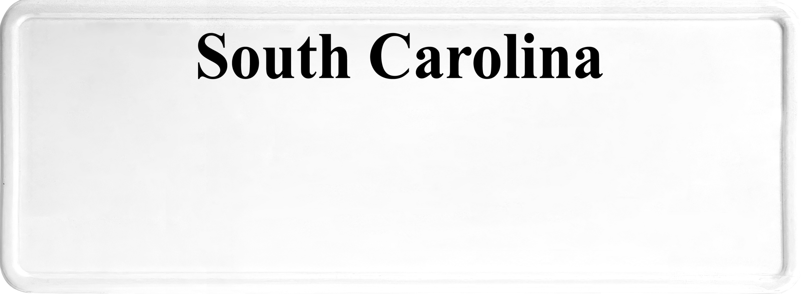 USA license plate South Carolina black text