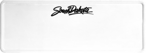USA license plate South Dakota black text