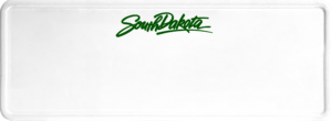 USA license plate South Dakota green text