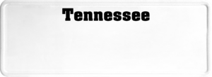 USA license plate Tennessee black text