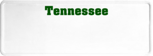 USA license plate Tennessee green text