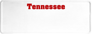 USA license plate Tennessee red text