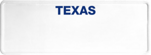 USA license plate Texas blue text