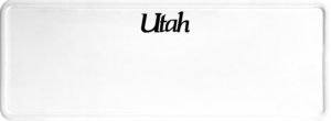 USA license plate Utah black text