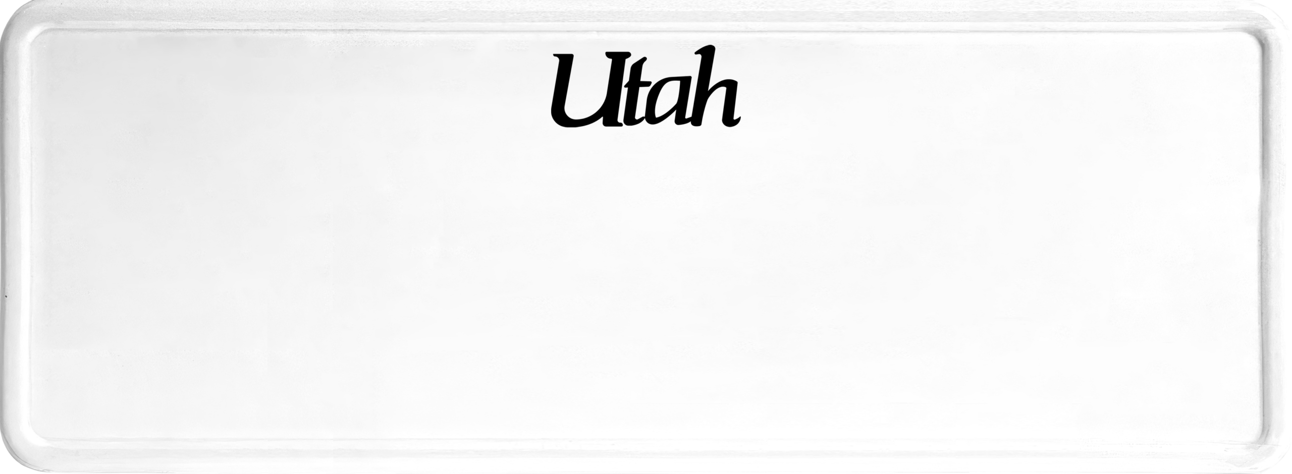 USA license plate Utah black text