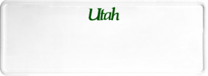 USA license plate Utah green text