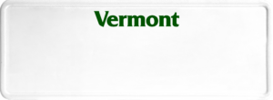 USA license plate Vermont green text