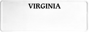 USA license plate Virginia black text