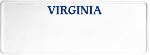 USA license plate Virginia blue text
