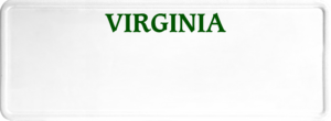 USA license plate Virginia green text