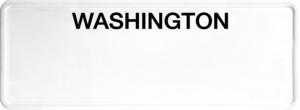 USA license plate Washington black text