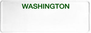 USA license plate Washington green text