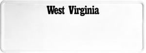 USA license plate West Virginia black text