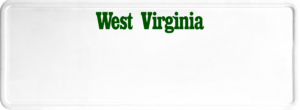 USA license plate West Virginia green text