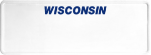 USA license plate West Wisconsin blue text