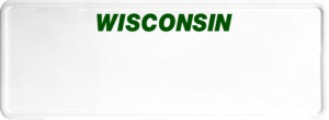 USA license plate West Wisconsin green text