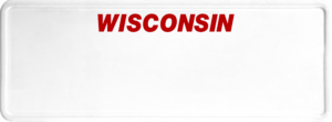 USA license plate West Wisconsin red text