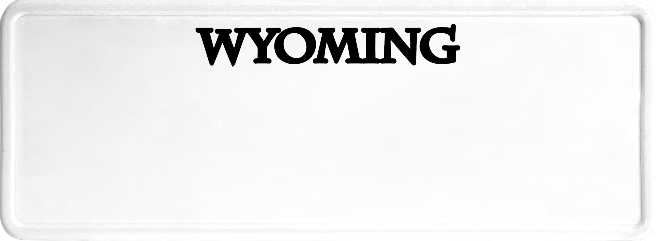 USA license plate West Wyoming black text