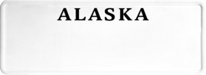 USA license plate Alaska2 black text