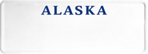 USA license plate Alaska2blue text
