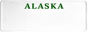 USA license plate Alaska2 green text
