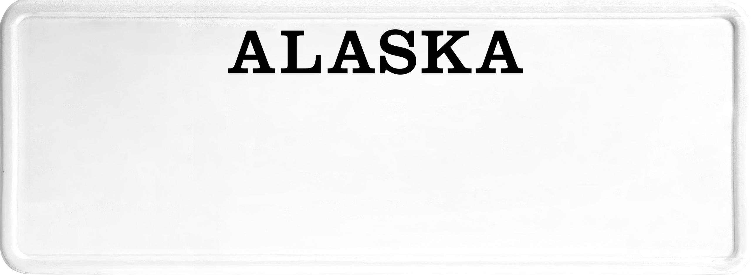 USA license plate Alaska black text