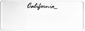 USA license plate California black text