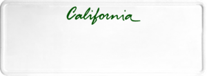 USA license plate California green text