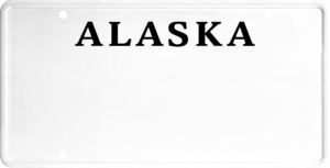 USA license plate Alaska 2 black text