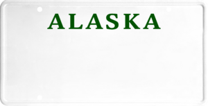 USA license plate Alaska 2 green text