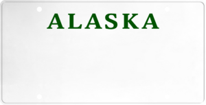 USA license plate Alaska 2 green text