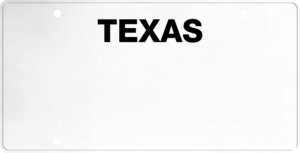 USA license plate Texas black text