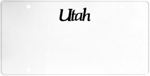 USA license plate Utah black text