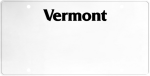 USA license plate Vermont black text
