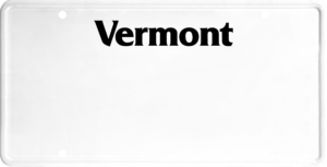 USA license plate Vermont black text