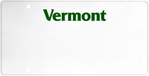 USA license plate Vermont green text
