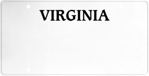 USA license plate Virginia black text
