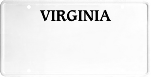 USA license plate Virginia black text