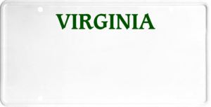 USA license plate Virginia green text