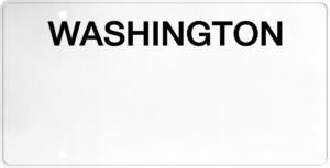 USA license plate Washington black text