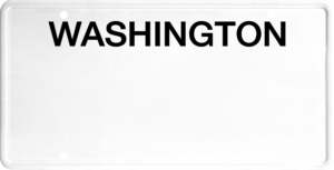 USA license plate Washington black text
