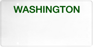 USA license plate Washington green text