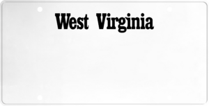 USA license plate West Virginia black text